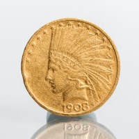 Lot 1591 - UNITED STATES TEN DOLLAR GOLD COIN DATED 1908...