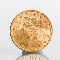 Lot 1592 - UNITED STATES TEN DOLLAR GOLD COIN DATED 1894...