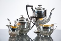 Lot 268 - GEORGE V SILVER FOUR PIECE TEA SERVICE maker...
