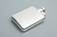 Lot 269 - SILVER HIP FLASK maker's mark rubbed, possibly...
