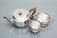Lot 271 - GEORGE V SILVER THREE PIECE TEA SERVICE maker...