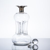 Lot 274 - EDWARDIAN SILVER COLLARED DECANTER maker's...