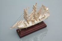 Lot 276 - TWO MEXICAN SILVER MODEL SHIPS each with three...