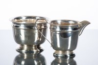 Lot 277 - SILVER SUGAR BOWL AND CREAM JUG maker Viner's...