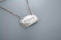 Lot 304 - GEORGE III SILVER PORT LABEL maker Edward...