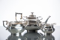 Lot 310 - GEORGE V SILVER THREE PIECE TEA SERVICE maker...