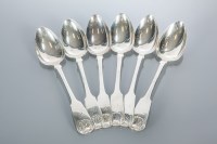 Lot 317 - SET OF SIX WILLIAM IV SCOTTISH SILVER FIDDLE...
