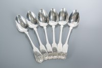 Lot 318 - SET OF SIX WILLIAM IV SCOTTISH SILVER FIDDLE...