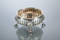 Lot 323 - GEORGE III SILVER OVAL TABLE SALT maker D & R...