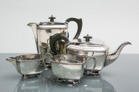Lot 326 - SILVER FOUR PIECE TEA SERVICE maker Stower &...