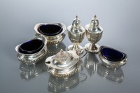 Lot 338 - SILVER PART CRUET SET maker Joseph Gloster Ltd,...