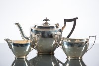 Lot 341 - SILVER THREE PIECE TEA SERVICE maker James...
