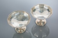 Lot 342 - PAIR OF GEORGE V PIERCED SILVER BON BON DISHES...