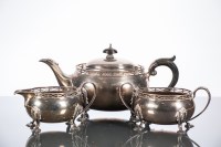 Lot 351 - SILVER THREE PIECE TEA SERVICE maker Docker &...