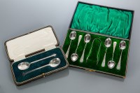 Lot 376 - PAIR OF SILVER TEASPOONS MODELLED IN THE...