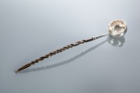 Lot 384 - EARLY 18TH CENTURY SILVER TODDY LADLE unmarked,...