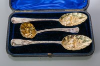 Lot 386 - PAIR OF GEORGE IV SILVER BERRY SPOONS maker...