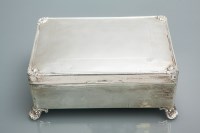 Lot 388 - SILVER CIGAR BOX all marks rubbed, of...