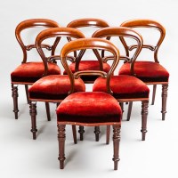 Lot 731 - SET OF SIX VICTORIAN MAHOGANY BALLOON-BACK...