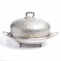 Lot 346 - LARGE 19TH CENTURY SILVER PLATED MEAT DISH the...