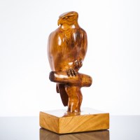 Lot 749 - PEREGRINE FALCON OAK CARVING BY JIM HARE...