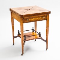Lot 753 - LATE VICTORIAN ENVELOPE CARD TABLE with...