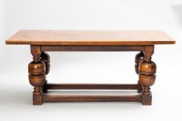 Lot 760 - OAK REFECTORY DINING TABLE of 17th century...