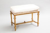 Lot 764 - OBLONG GILT WOOD STOOL OF 18TH CENTURY FRENCH...