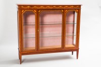 Lot 772 - MAHOGANY INLAID DWARF DISPLAY CABINET OF...
