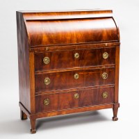 Lot 785 - 19TH CENTURY FRENCH MAHOGANY CYLINDER TOP...