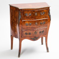 Lot 789 - KINGWOOD FLORAL MARQUETRY AND GILT METAL...