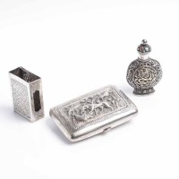 Lot 353 - THREE EASTERN SILVER ITEMS including an Indian...