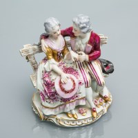 Lot 461 - LATE 19TH CENTURY GERMAN FIGURE OF A SEATED...