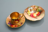 Lot 465 - ROYAL WORCESTER COFFEE CAN AND SAUCER...