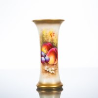 Lot 477 - ROYAL WORCESTER MINIATURE VASE painted with...