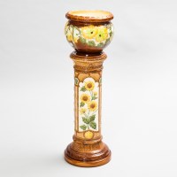 Lot 503 - BURMANTOFTS FAIENCE JARDINIERE of circular...