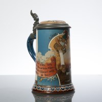 Lot 523 - 20TH CENTURY METTLACH STEIN the hinged lid...