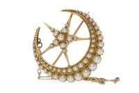 Lot 18 - EDWARDIAN PEARL SET BROOCH in the form of a...