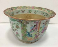 Lot 379 - CHINESE FAMILLE ROSE PLANTER with figural and...