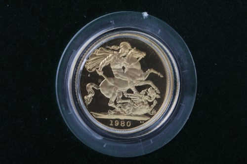 Lot 529 - THE ROYAL MINT GOLD PROOF SOVEREIGN DATED 1980...