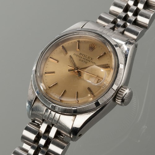 Lot 1583 - LADY'S STAINLESS STEEL ROLEX OYSTER PERPETUAL...