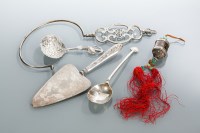 Lot 199 - TWO CHINESE SILVER SPOONS AND A SERVER the...