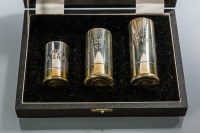 Lot 202 - GRADUATED SET OF THREE SHOT CUPS 8cm, 7cm and...