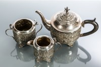 Lot 206 - STRAITS CHINESE SILVER TEA SERVICE comprising...