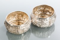 Lot 221 - PAIR OF STRAITS CHINESE SILVER CIRCULAR BOWLS...