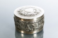 Lot 235 - INDIAN SILVER CIRCULAR BOX the detachable lid...