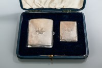 Lot 243 - CHINESE SILVER CIGARETTE CASE AND MATCHING...