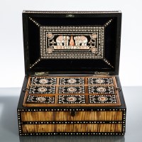 Lot 262 - INDIAN PORCUPINE QUILL BOX with fitted...