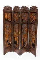 Lot 281 - LATE 19TH CENTURY CHINESE HARDWOOD SCREEN of...