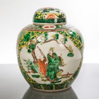 Lot 286 - 20TH CENTURY CHINESE FAMILLE VERTE GINGER JAR...